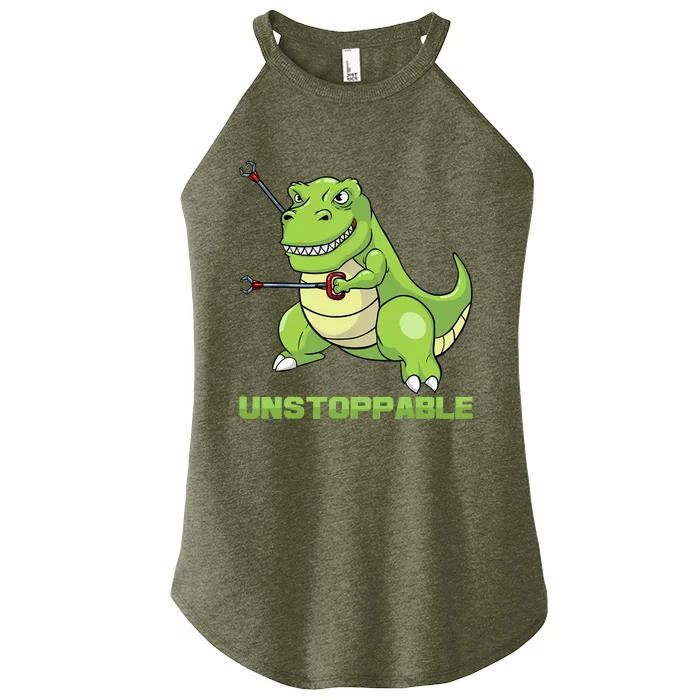 Unstoppable Tyrannosaur Funny T Rex Dino Lovers Humor Outfit Women’s Perfect Tri Rocker Tank