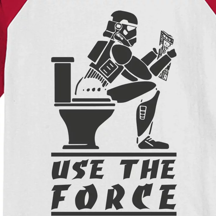 Use The Force Funny Pooping Meme Tummy AcheTummy Ache Kids Colorblock Raglan Jersey