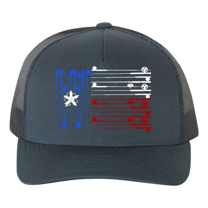 USA Texas Fishing Rods Flag Yupoong Adult 5-Panel Trucker Hat