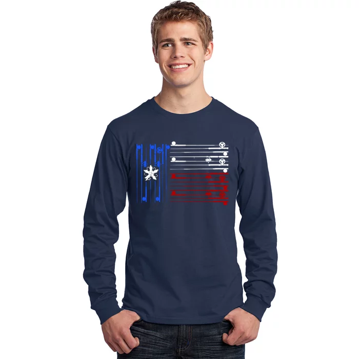 USA Texas Fishing Rods Flag Long Sleeve Shirt