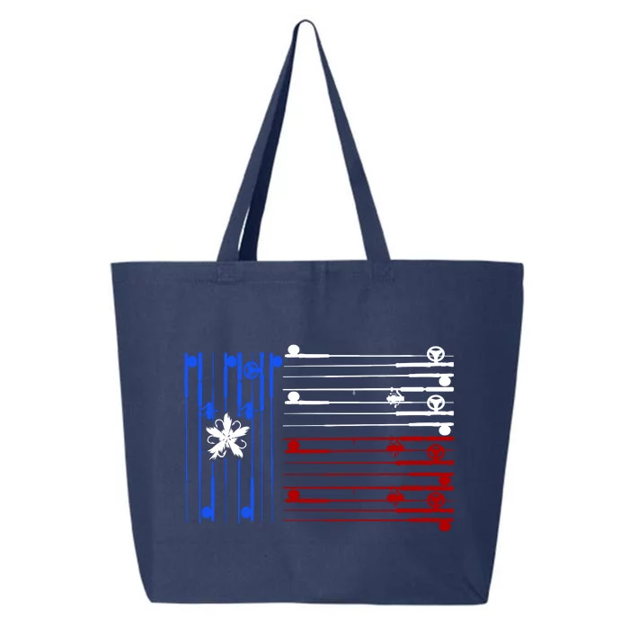 USA Texas Fishing Rods Flag 25L Jumbo Tote