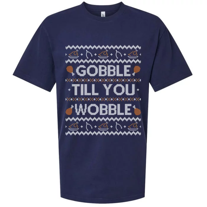 Ugly Thanksgiving Funny Gobble Wobble Funny Gift Funny Gift Sueded Cloud Jersey T-Shirt