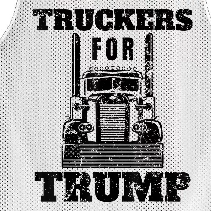 Unny Truckers For Trump American Flag 2024 Gift Mesh Reversible Basketball Jersey Tank