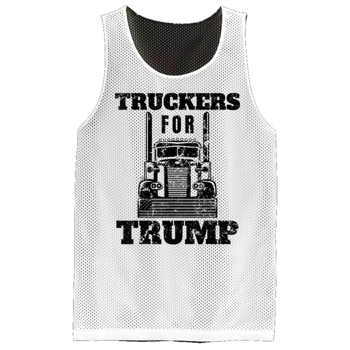 Unny Truckers For Trump American Flag 2024 Gift Mesh Reversible Basketball Jersey Tank