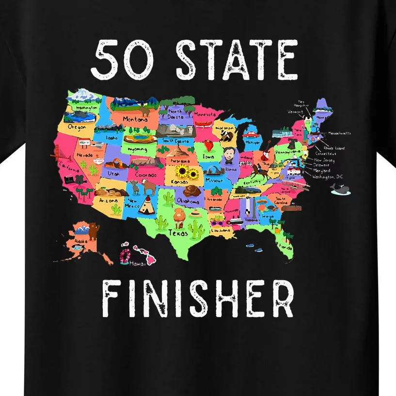 USA Travel Gift Visit 50 States Map Kids T-Shirt