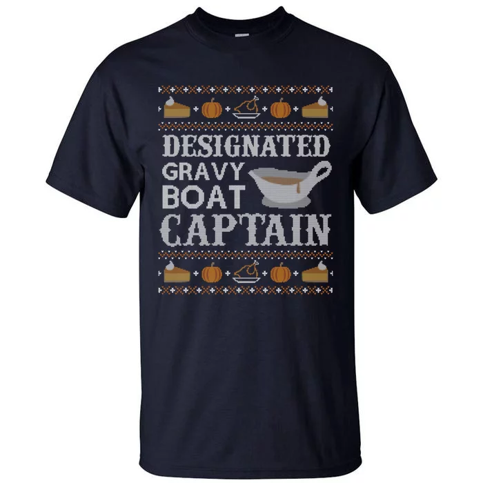 Ugly Thanksgiving Gravy Boat Captain Tall T-Shirt