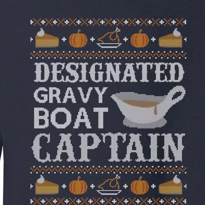 Ugly Thanksgiving Gravy Boat Captain Toddler Sweatshirt