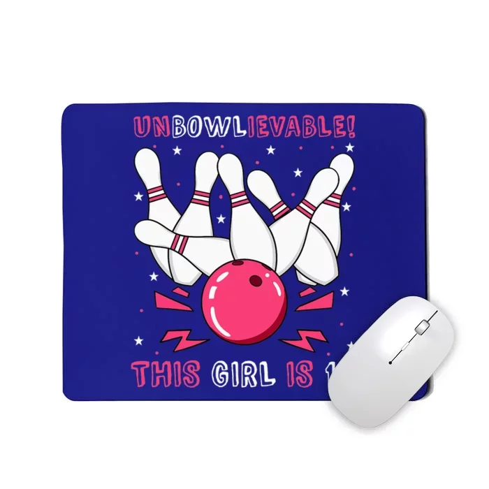 Unbowlievable! This Girl Is 13 Birthday Bowling Party 13th Mousepad