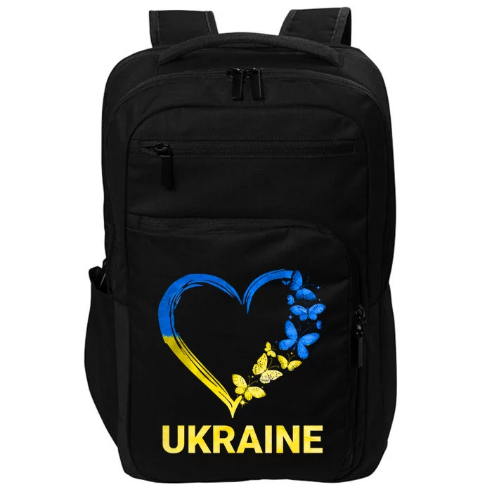 Ukraine Tee Heart Butterfly I Stand With Ukraine Flag Gift Impact Tech Backpack