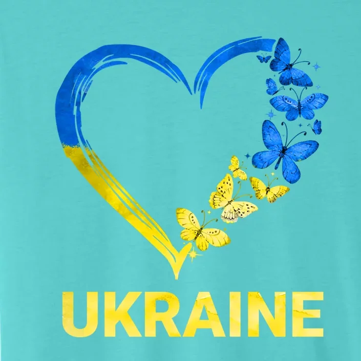 Ukraine Tee Heart Butterfly I Stand With Ukraine Flag Gift ChromaSoft Performance T-Shirt