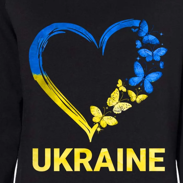 Ukraine Tee Heart Butterfly I Stand With Ukraine Flag Cool Gift Womens California Wash Sweatshirt