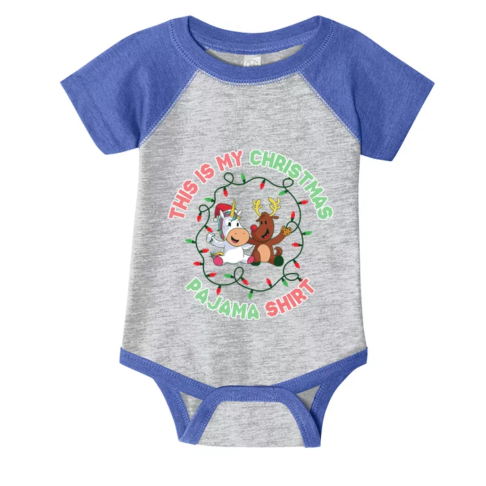 Unicorn This Is My Christmas Pajama Cute Gift Infant Baby Jersey Bodysuit