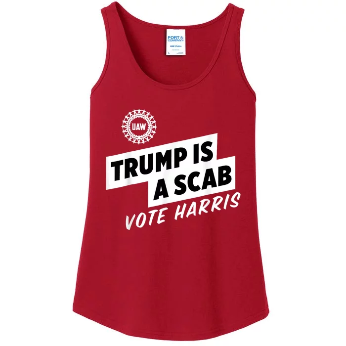 Uaw Trump Is A Scab Vote Harris Ladies Essential Tank