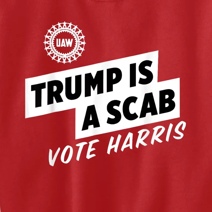 Uaw Trump Is A Scab Vote Harris Kids Sweatshirt