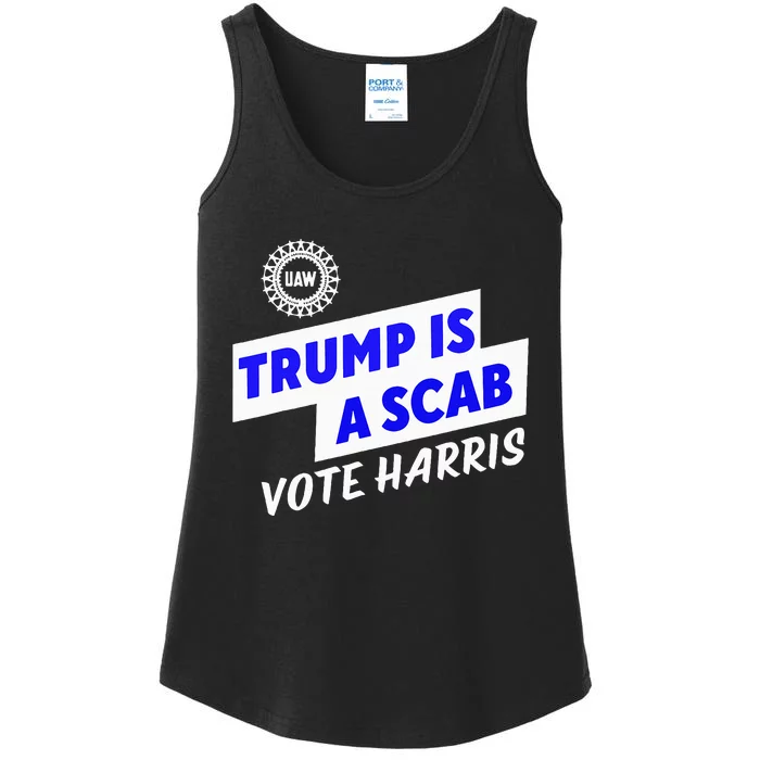 Uaw Trump Is A Scab Vote Harris Walz Ladies Essential Tank