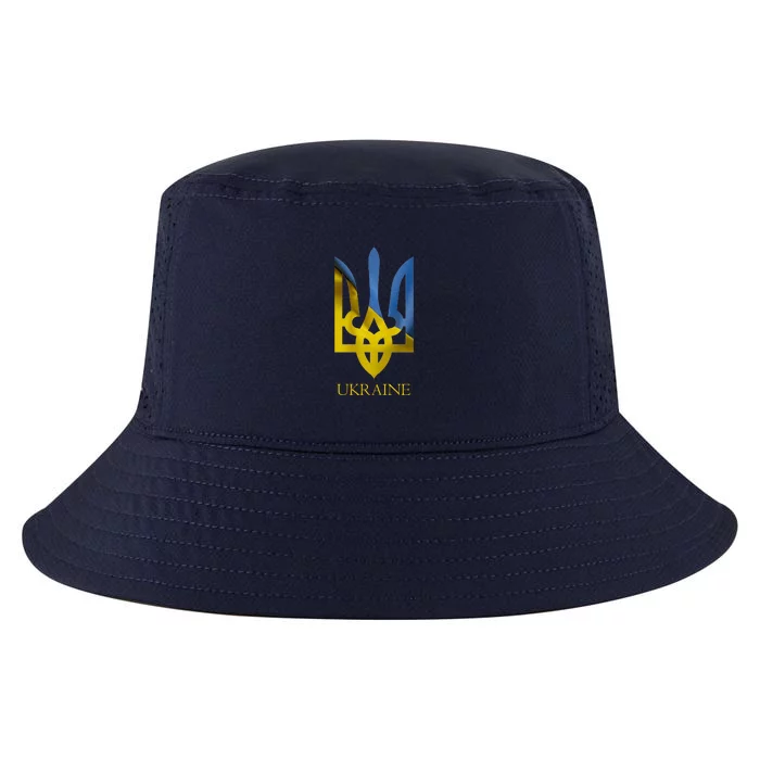 Ukraine Trident I Stand With Ukrainian Pride Support Cool Comfort Performance Bucket Hat