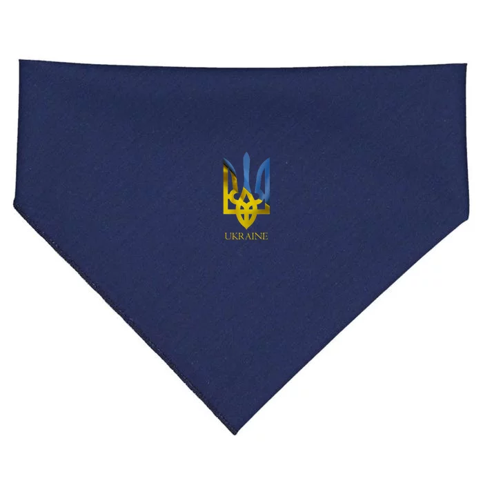 Ukraine Trident I Stand With Ukrainian Pride Support USA-Made Doggie Bandana