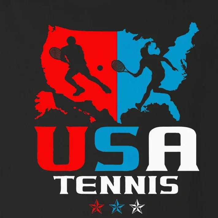 Usa Tennis Independence Day American Flag Racket Sports Toddler Long Sleeve Shirt