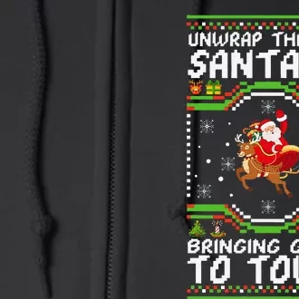 Unwrap The Joy SantaS Gifts Are Coming To Town Full Zip Hoodie