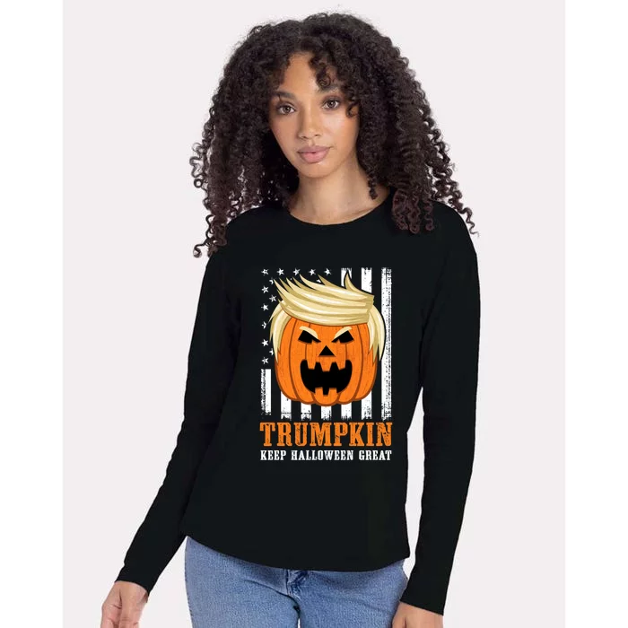 Usa Trumpkin Keep Halloween Great Funny Great Gift Womens Cotton Relaxed Long Sleeve T-Shirt