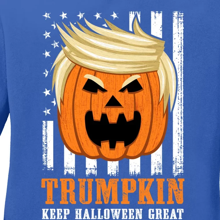 Usa Trumpkin Keep Halloween Great Funny Great Gift Ladies Long Sleeve Shirt