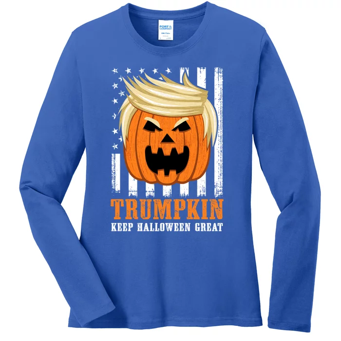 Usa Trumpkin Keep Halloween Great Funny Great Gift Ladies Long Sleeve Shirt