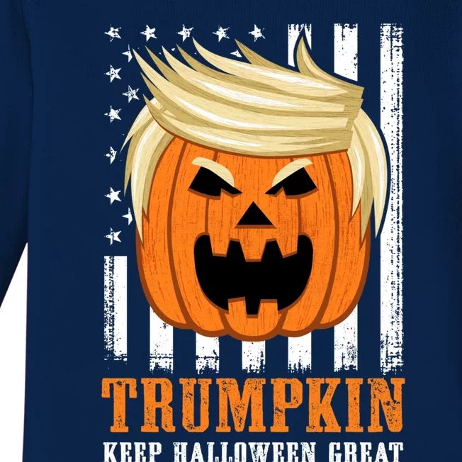 Usa Trumpkin Keep Halloween Great Funny Great Gift Baby Long Sleeve Bodysuit