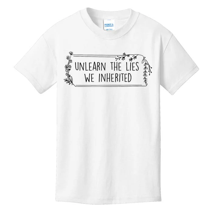 Unlearn The Lies We Inherited Native American Indigenous Kids T-Shirt