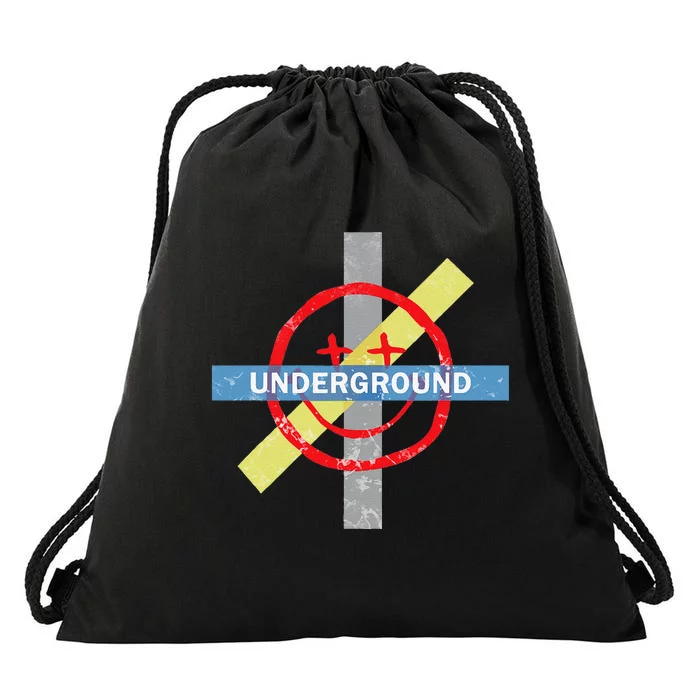 Underground Techno Music Drawstring Bag