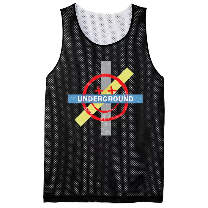 Underground Techno Music Mesh Reversible Basketball Jersey Tank