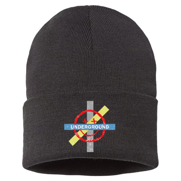 Underground Techno Music Sustainable Knit Beanie