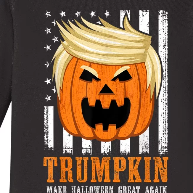 Usa Trumpkin Make Halloween Great Again Funny Baby Long Sleeve Bodysuit