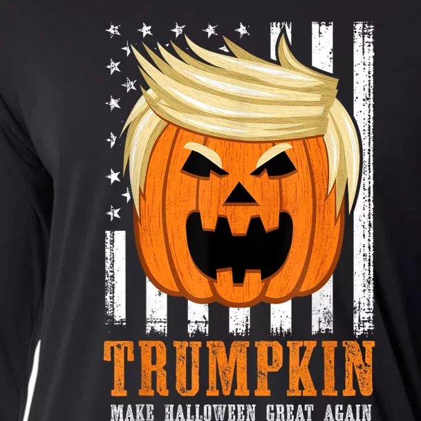 Usa Trumpkin Make Halloween Great Again Funny Cooling Performance Long Sleeve Crew