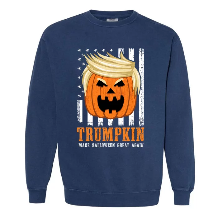 USA Trumpkin Make Halloween Great Again Garment-Dyed Sweatshirt