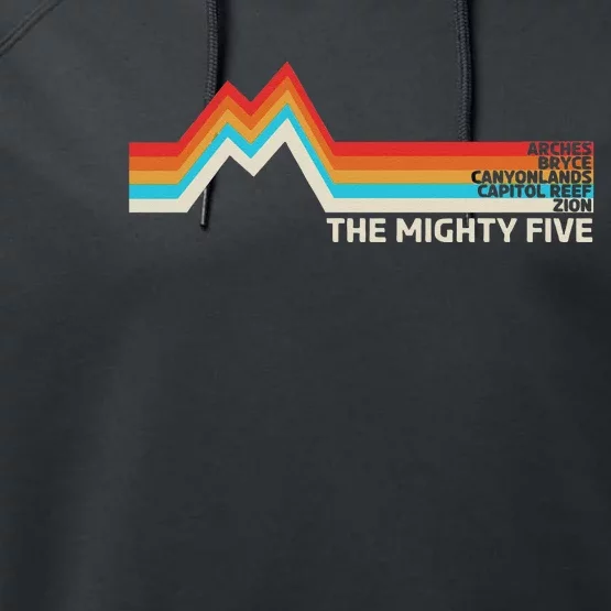 Utahs The Mighty Five National Parks Swea Performance Fleece Hoodie