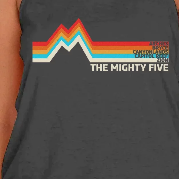 Utahs The Mighty Five National Parks Swea Women's Knotted Racerback Tank