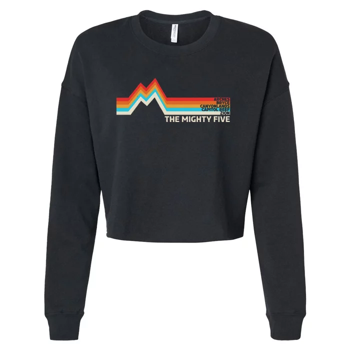 Utahs The Mighty Five National Parks Swea Cropped Pullover Crew