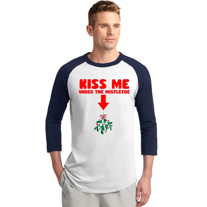 Under The Mistletoe Christmas Baseball Sleeve Shirt