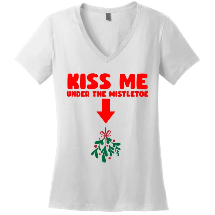 Under The Mistletoe Christmas Women's V-Neck T-Shirt