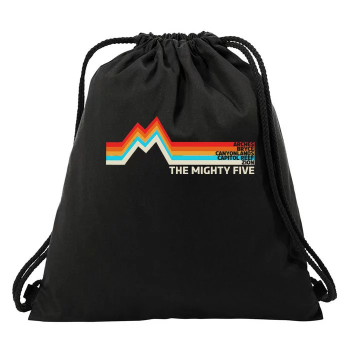 Utahs The Mighty Five National Parks Drawstring Bag