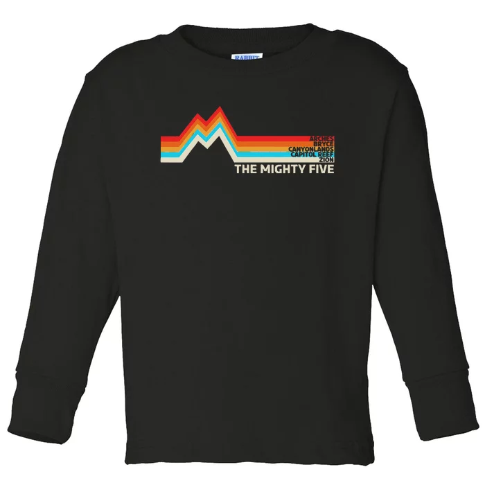 Utahs The Mighty Five National Parks Toddler Long Sleeve Shirt