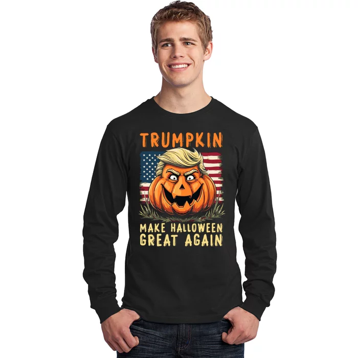 Usa Trumpkin Make Halloween Great Again Funny Trump Long Sleeve Shirt