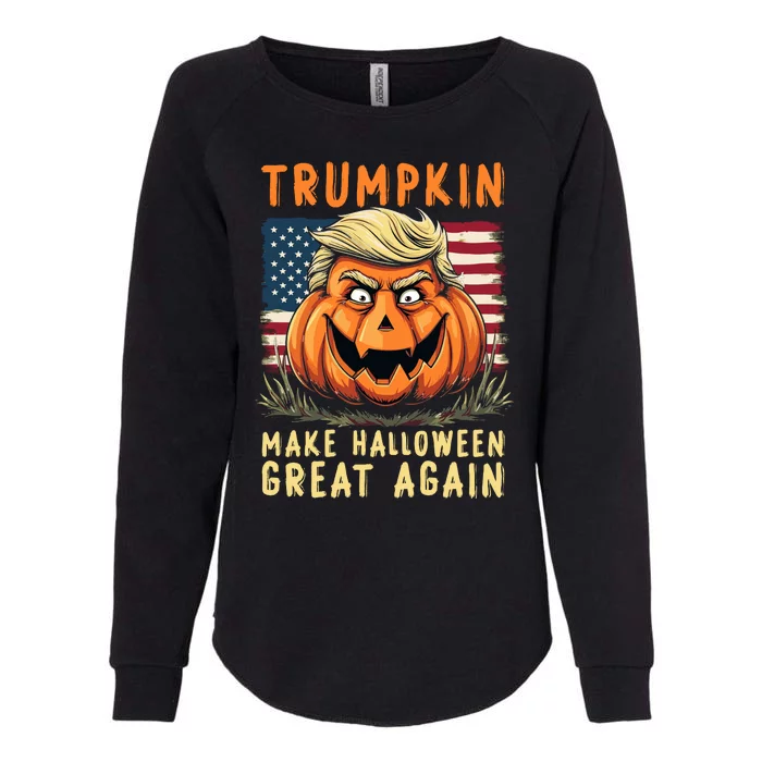 Usa Trumpkin Make Halloween Great Again Funny Trump Womens California Wash Sweatshirt