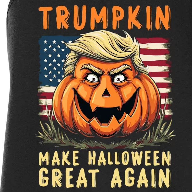 Usa Trumpkin Make Halloween Great Again Funny Trump Women's Racerback Tank