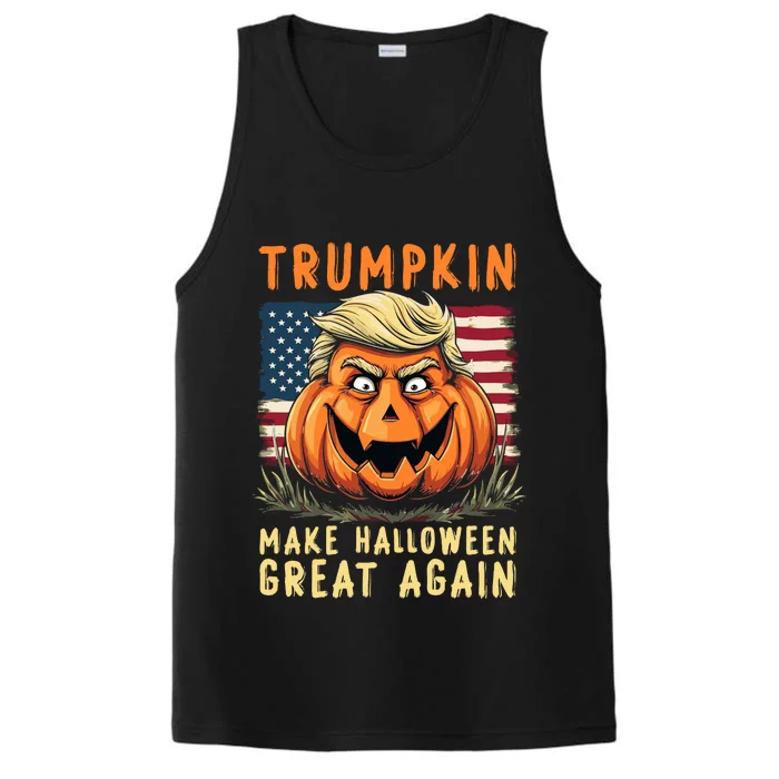 Usa Trumpkin Make Halloween Great Again Funny Trump Performance Tank