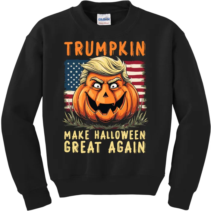 Usa Trumpkin Make Halloween Great Again Funny Trump Kids Sweatshirt