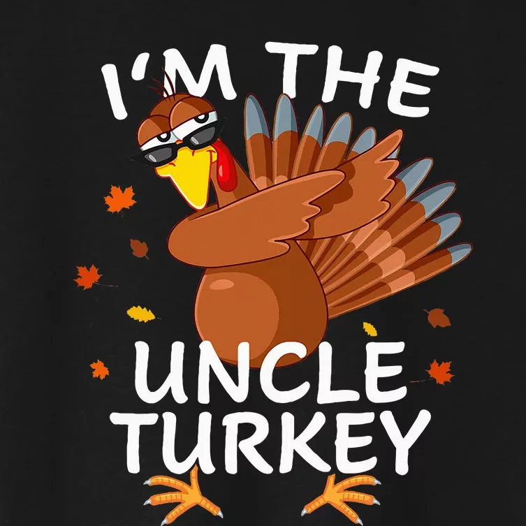 Uncle Turkey Matching Thanksgiving Pajamas Family Women's Crop Top Tee