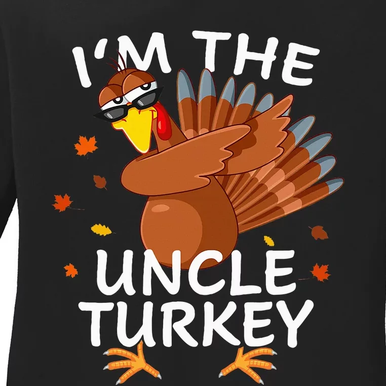 Uncle Turkey Matching Thanksgiving Pajamas Family Ladies Long Sleeve Shirt