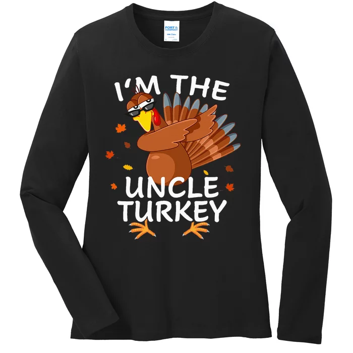 Uncle Turkey Matching Thanksgiving Pajamas Family Ladies Long Sleeve Shirt