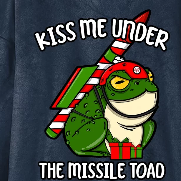 Under The Missile Toad Funny Christmas Holiday Frog Hooded Wearable Blanket